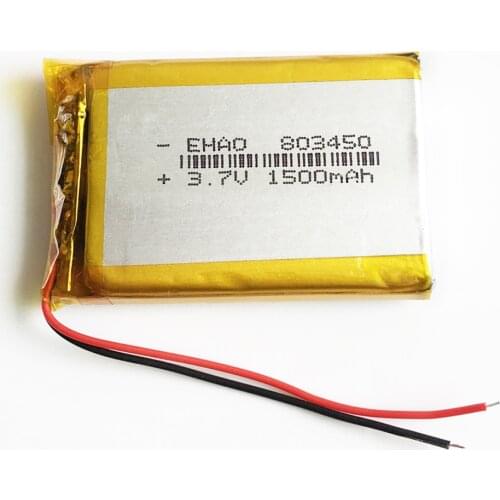 3.7V 1500mAh Lithium Polymer Accumulator Li-ion Rechargeable Battery For E-books mobile power bank DVD Tablet PC 803450