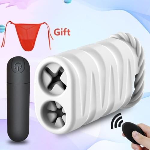 Male Masturbator Vibrator Wireless Remote Control Vibrator for Men Vagina Real Pussy Fake Anal Simulator Erotic Adult Toy