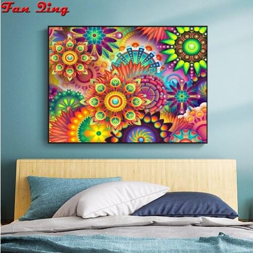 New Fantasy flower abstract art DIY Crystal full drill square 5D diamond painting 3D cross stitch kit mosaic round rhinestone