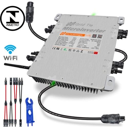 Ship from Brazil 2000W Inversor Solar Micro MPPT On Grid Tie 20-60V DC to AC 184-265V MPPT IP67 Waterproof WiFi Monitor INMETRO
