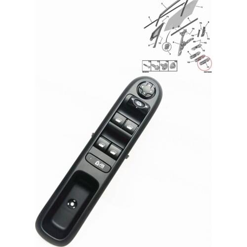 Window regulator switch 96650621ZD/ 6490X6 For Peugeot 3008 / 5008 left front door regulator switch assembly rig