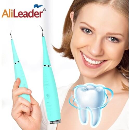 Alileader Portable Electric Sonic Dental Scaler Tooth Stain Remover Sonic Cleansing Teeth Whitening Machine Mint Blue Pink Color