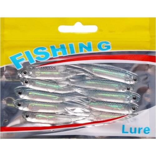 10pcs/Lot Leurre Souple Soft Fishing Lures Silicone Bait 7cm 2g Goods For Fishing Sea Fishing Larvae Wobblers Artificial Tackle