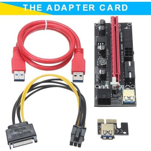Durable Gold-plated PCI-E Riser Card PCI Express 1X to 16X Extension Cbale Graphics Cards USB 3.0 GPU Adapter