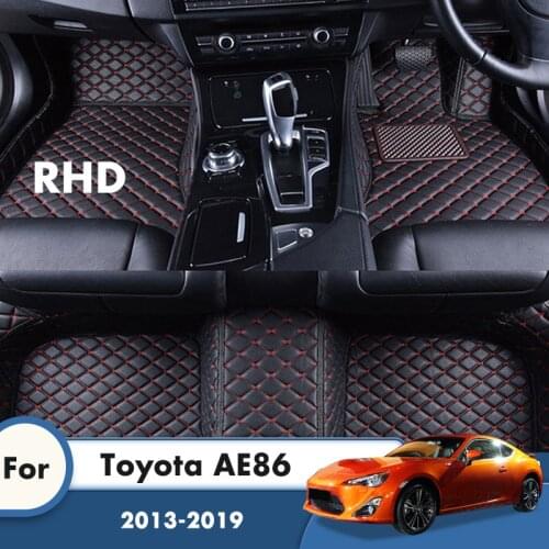 RHD Car Floor Mats Rugs For Toyota AE86 2019 2018 2017 2016 2015 2014 2013 Carpets Leather Custom Car Accessories Interior Cover