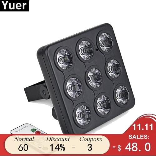 Christmas LED Par 9x4W LED Stage Light Flat Par Light With DMX512 For Disco DJ Projector Machine Party Decoration Stage Lighting