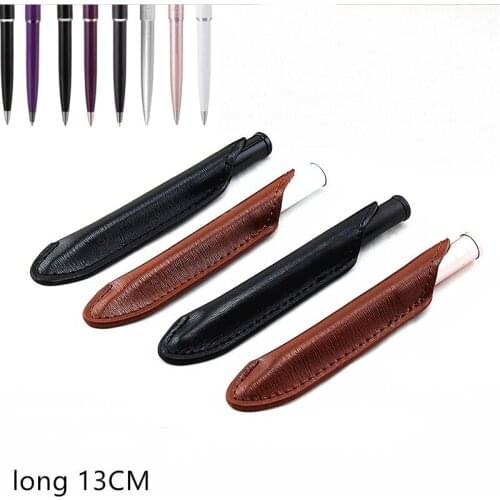 Luxury Pen Business Signature Business Office Supplies Student Stationery Leather Writing Gift pencil bag Metal ballpoint pen