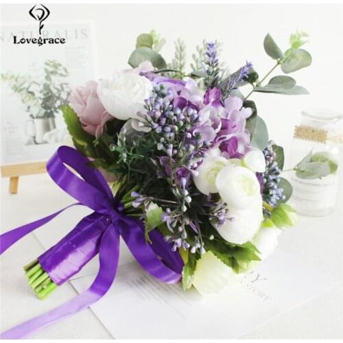 Silk DIY Peony Hydrangea Artificial Flowers Big Rose Faux Bride Bouquet Wedding Party Decor Fake Flower Home Table Decor Flore