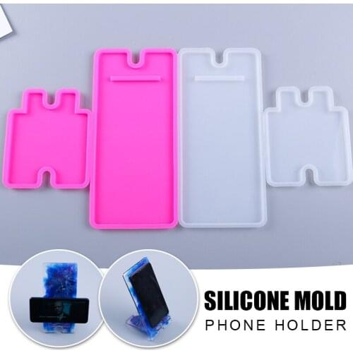 Silicone Mobile Phone Stand Holder Casting Mold DIY Epoxy Resin Moulds Craft