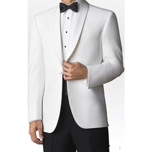 Tailor Made Fashion Handsome White Men Suit Oversize Slim Fit Groomsmen Tuxedo For Wedding Business Office Party Mens Clothing