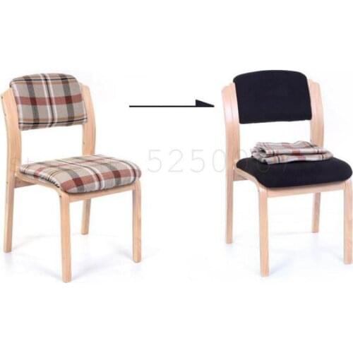 8000 Home Chair Fabric Coffee Stool Dining Chair Simple Desk Chair Backrest European Single Wooden Chair