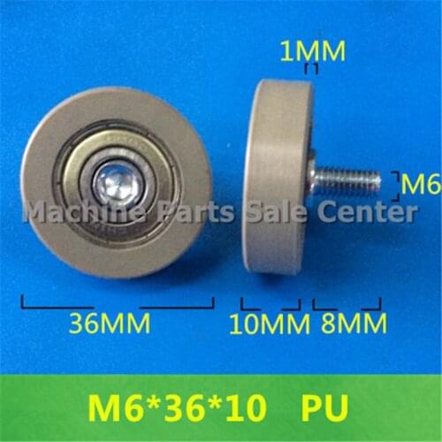 SWMAKER M6*36*10mm F type idler pulley PU screw thread bearing pulley screw drawer bearing pulley Free shipping Good Quality
