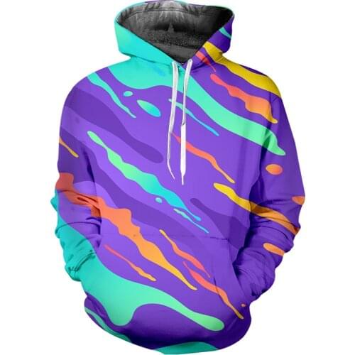 IFPD EU Size Mans/woman 3d Colorful Stripes Cool Printed Hoodies Colorful Sweatshirts Casual Hip Hop Streetwear Pullover 7XL