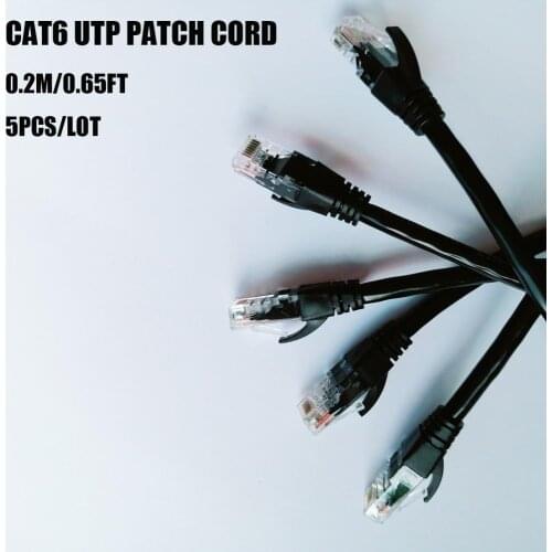 Cat6 Ethernet Cable RJ45 Network Cable Lan Cable Round Patch Cord 0.65ft for Computer Cable Internet Wire Cables 5pcs/LOT 0.20m