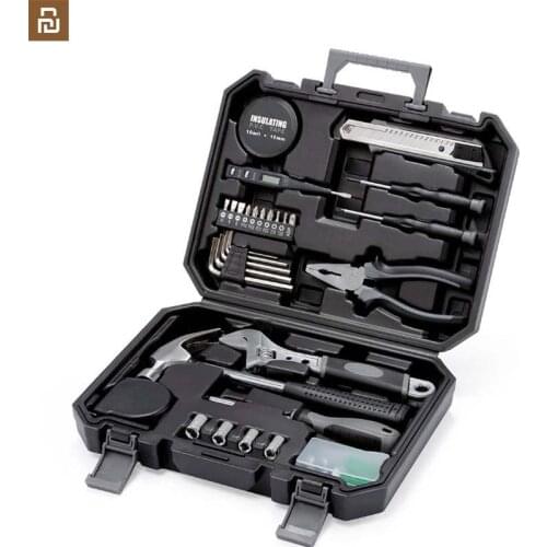 Youpin JIUXUN 12/60Pcs DIY Tool Kit Toolbox General Household Hand Tool with Screwdriver Wrench Hammer Tape Plier Knife ToolBox