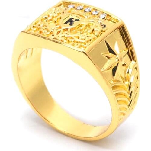 Hip Hop Jewelry Men Fathers' Day Boyfriend Anniversary Gift Banquet Ring 6-13 Fashion Mens Life Tree Shield "K" Ring Punk Style