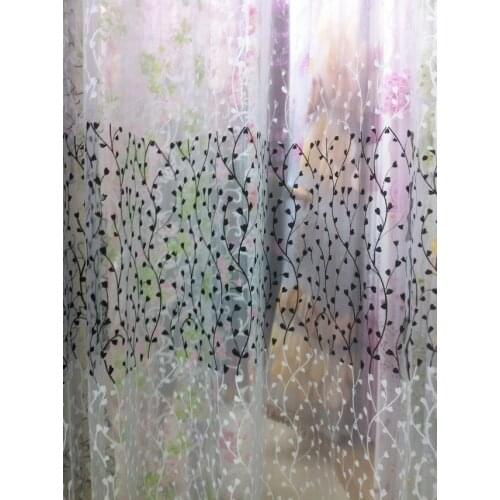 CS 76 2018 New Big lotus Curtain fabrics Valance Window Screen Sheer Tulle Gauze Curtain fabrics For living room Bedroom Study