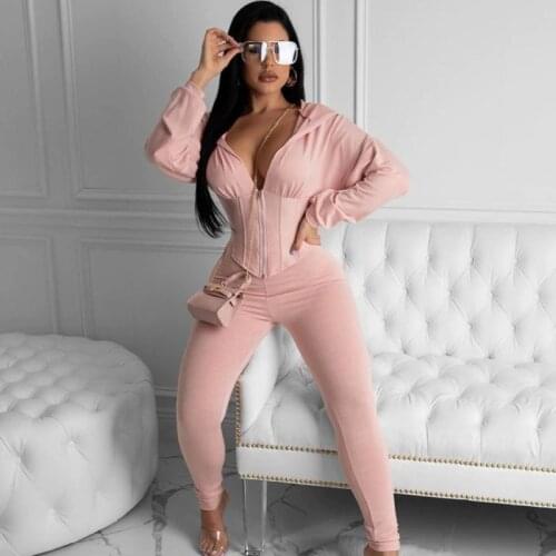 Two Piece Womens Sets 2020 Tracksuit Women Festival Clothing Fall Winter Top+Pant Suits 2 Piece Club Outfits Matching Sets