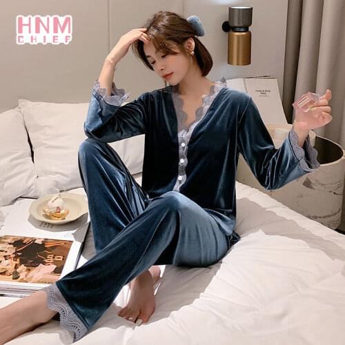 Women Elegant Luxury Spring Autumn Long Sleeve Pajama Sets Sexy Lace V-neck Comfort Simple 2-piece Set Home Casual Loose Suit