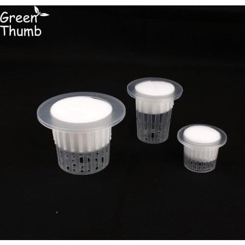 10sets Diameter 48.5mm Mesh Pot Net Cup with 50*30mm Nursery Sponge for Vegetable Grow Garden Plant Hydroponic Sets