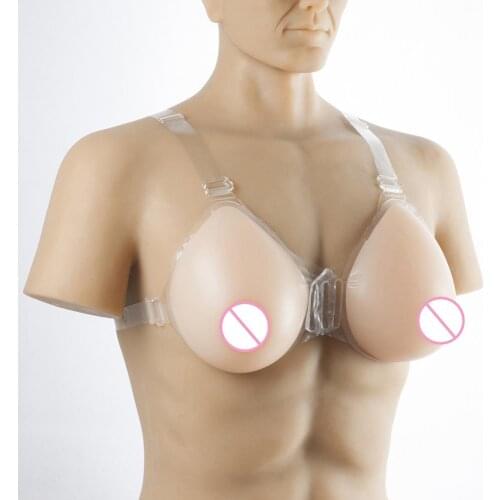 1400g Wearable E cup Fake Breast With Shoulder Strap Silicone Boobs Forms Women Breasts Cup Bigger Shemale Cossdresser Props