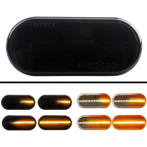 2pcs Amber Yellow Smoke Side Marker Lights Turn Signal Lights Led Indicator for VW Bora Golf 3 4 Passat 3BG Polo SB6 12V