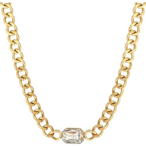 2021 316L Titanium Stainless Steel Inserts No Fading Chain Upscale Jewelry Black Necklace Fashion Charm Light Luxury Gift Lady