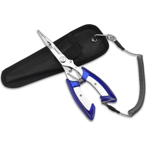 2021 Top 6.5" Fishing Pliers Split Ring Hook Remover Scissors Grips Fish Tackle Multi-purpose Fishing Pliers
