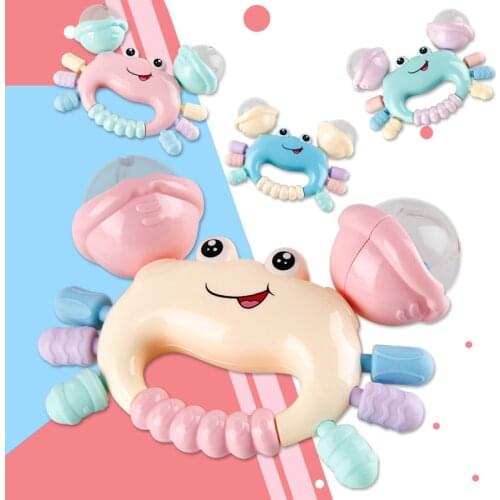 2018 Hot Sale Funny Baby Hand Bells Toddler Rattle newborn toddler Cartoon Crab Model Hand Bells Cute Education Toy baby toys