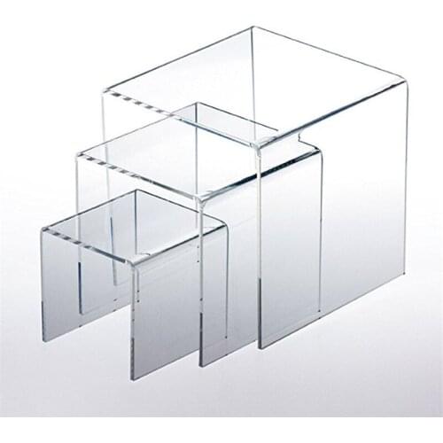 3 Pack Acrylic Display Risers Pottery storage rack Doll clay figurine display stand Jewelry Display Riser