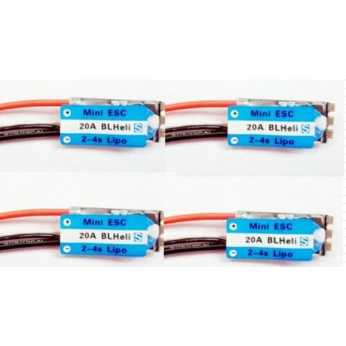 4pcs/lot Mini 20A ESC BLHeli_S OPTO 2-4S Lipo BLHeli-S esc For FPV Race QAV-R 180mm Quadcopter