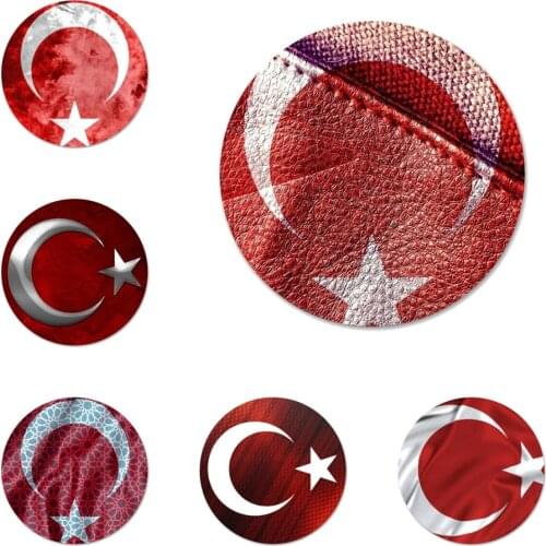 58mm Flag of Turkey Istanbul Customer bling Badge Brooch Pin Accessories For Clothes Backpack Decoration gift