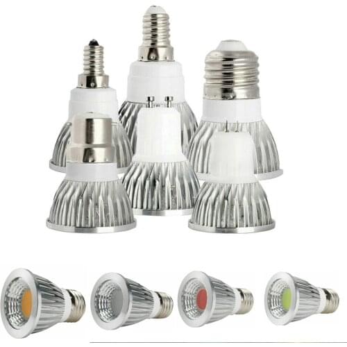 85-265V LED Light 12W 9W 6W COB GU10 GU5.3 E27 E14 E12 LED Sportlight Lamp High Power Bulb For Home Office Red Green Blue Yellow