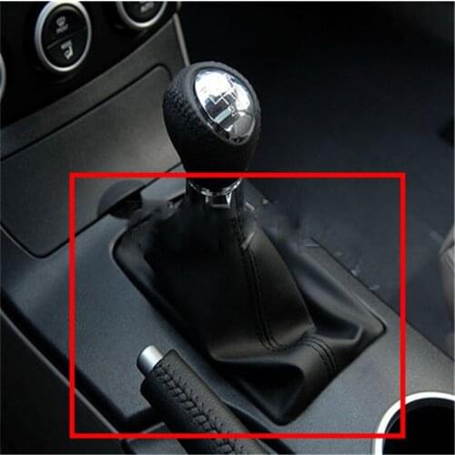 Car PU Leather Gear Shift Knob Lever Shifter Gaitor Boot Adapter Sleeve Case Frame For Mazda 6 M6 2002-2007 Replacement Parts