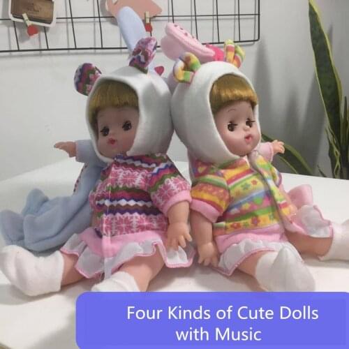 Children simulate 28 cm cute rebirth doll electronic music talking live doll model character rabbit suit girl Princess gift suit