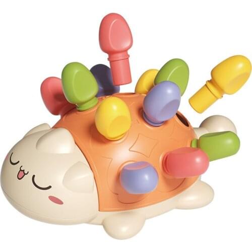 Baby Toys Concentration Training Early Education 1-3 Years Old Boy Girl Childrens Hand-Eye Coordination Hedgehog Montessori Toy