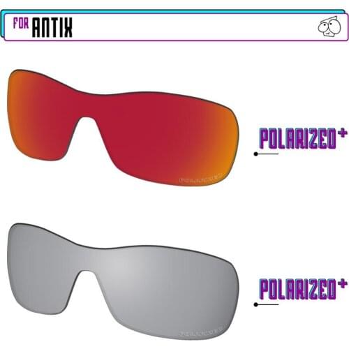 EZReplace Anti Seawater Polarized Replacement Lenses for - Oakley Antix Sunglasses - Silver P Plus-Red P Plus