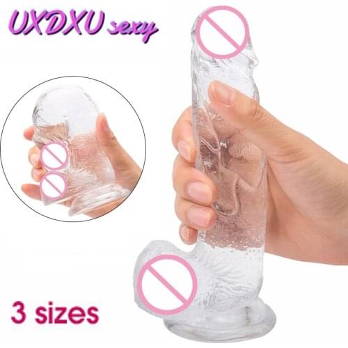 Transparent TPE Dildo for Women Masturbators fake penis Anal Plug strap on suction cup huge realistic dildo Sex Toys for Women