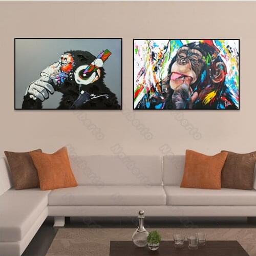 Modern Style Canvas Painting Wall Poster hand-painting picture with exaggerated dressing for Home Rooms Wall Decoration