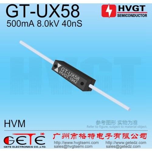 HVGT,High voltage diode 8kV,GT-UX58, Silicon rectifier diode 500mA 8kV 40ns, Ultra fast recovery, X-ray power supply, UX-FOB
