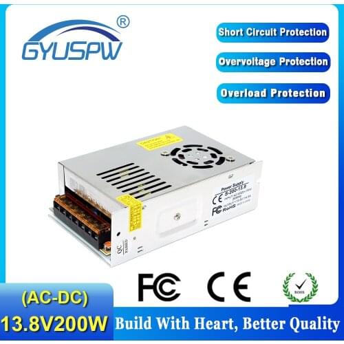 13.8V 14.5A 200W Switching Power Supply DC Adapter Transformers 110V 220V AC DC13.8V SMPS For Led Lamp CCTV AV Car Radio