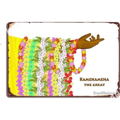 Kamehameha The Great, Hawaiian King Metal Signs Kitchen Cinema Living Room Design Plaques Tin sign Posters