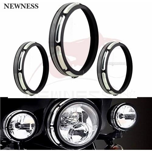 7" Headlamp Trim Ring For Harley & Motorcycle Touring Street Glide Road King Trikes FLHX FLHR FLH/T 96-16 17 18