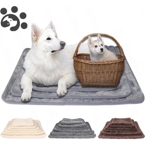 Pet Dog Mat Dogs Bed Mats Winter Warm Plush Dog Blanket Puppy Towel Cover Soft Dogs Cushion for Large Small Dog Carpet Bulldog