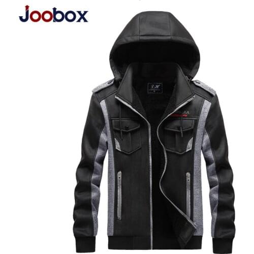 2020 Zipper Men Jackets Autumn Winter Casual Fleece Coats Bomber Jacket Scarf Collar Fashion Hooded Male Outwear Slim Fit Hoody