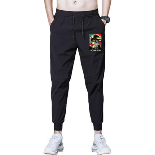 Lightweight summer mens thin breathable sports pants JoJos Bizarre Adventure mens cycling jogging sports pants mens jogging
