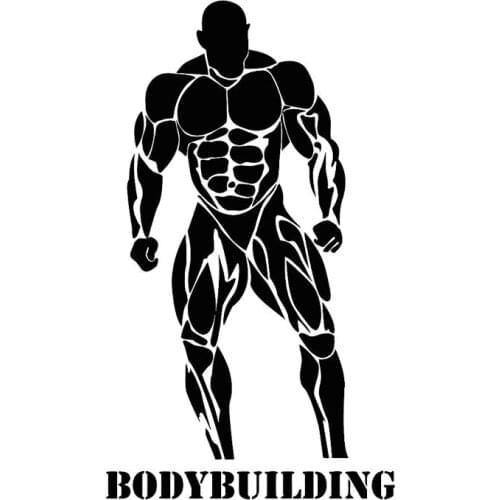 Bodybuilding Muscle Men Car Decals High Quality Car Decoration Personality Pvc Waterproof Decals Black/white, 17cm*10cm