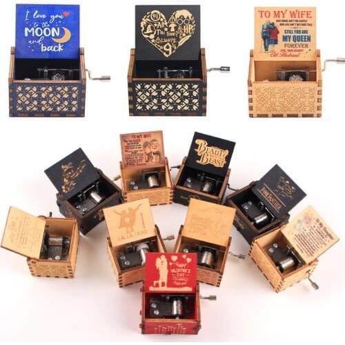 2020 New Captain Jack Sparrow Music Box Wooden Hand Cranked Music Box zelda theme song Christmas Gift Birthday Gift