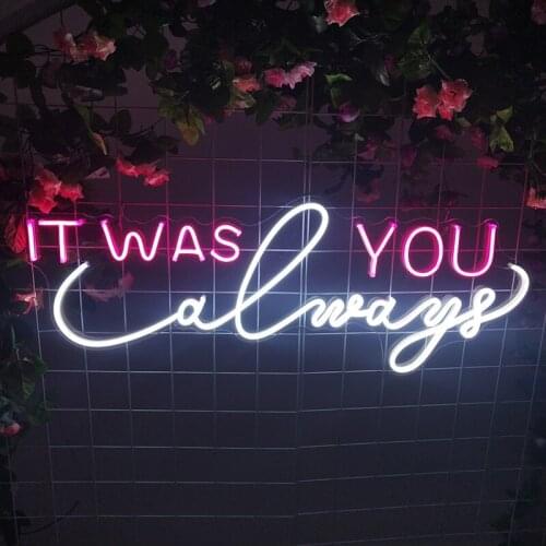 Neon Sign Light Led It Was Always You Aesthetic Room Decor Wall Chambre Letrero Neon Mural Wedding Birthday Party Decorations