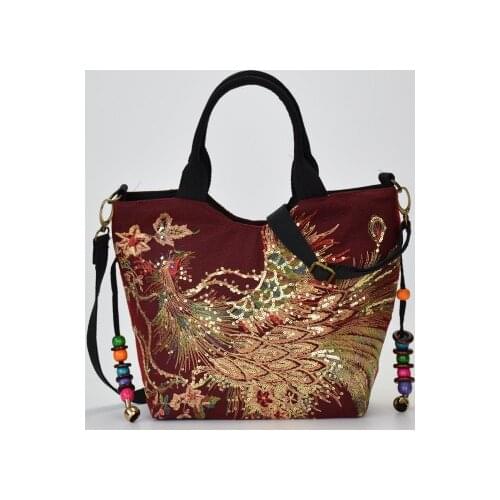 New 2018 Floral embroidery Women bags!Hot England Style Multi-use Lady shoulder&Crossbody bags National Vintage shopping Carrier